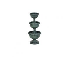 Bain d'oiseaux abreuvoir pour oiseaux fontaine de jardin ø 43 x 98h cm plastique pp vert antique