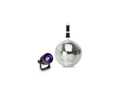 Pack lumière débutant projecteur à led uv + boule à facettes 20 cm + moteur