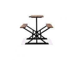 Icaverne - ensembles de meubles de cuisine & de salle à manger joli table de bar avec bancs bois massif d'acacia 120 x 50 x 107 cm