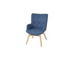 Icaverne - fauteuils admirable fauteuil avec repose-pied bleu tissu