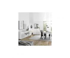Séjour design blanc laqué enfilade + table 180 nino