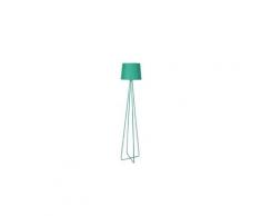 Lampadaire trépied style design coloriage - métal et tissu - h. 153 cm - vert