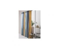 Rideau - double rideaux rideau micromotif jakarta 100% coton 140x240 bleu shiva