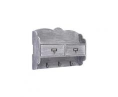 Porte-manteau mural gris 50x10x34 cm bois