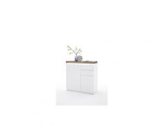 Meuble à chaussures avec led coloris laqué blanc mat - l91 x h97 x p38 cm -pegane-