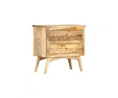 Table de chevet 65 x 35 x 60 cm bois de manguier massif