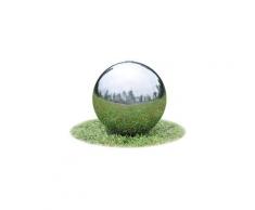 Fontaines et bassins serie bangui sphère de fontaine de jardin avec led acier inoxydable 20 cm