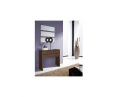 Meuble d'entrée chêne foncé + miroirs - nosila - l 87 x l 28.7 x h 75 - neuf