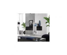 Meuble de rangement mural "blox i" 140cm noir & blanc