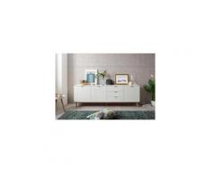 Buffet - bahut - enfilade goteborg bahut - style scandinave - décor chene et blanc - l 200 cm