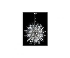 Suspensions flo chromé et verre miroir 40w 10xg9