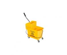 Chariot de nettoyage lavage seau de ménage 20 l avec essoreur et séparateur eau sale propre jaune 60l x 27l x 71h cm