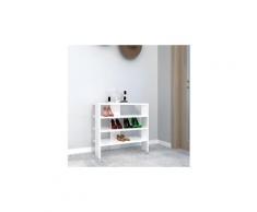 Homemania meuble à chaussures mix compacte - avec étagères - pour entrée - blanc en bois, 63,6 x 31,8 x 60 cm