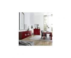 Salle à manger enfilade + table design rouge laqué nino 3