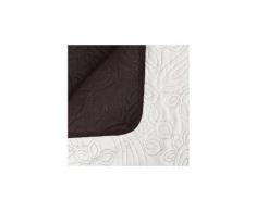 Icaverne - dessus-de-lit & couettes stylé couvre-lit à double face matelassé 220 x 240 cm crème et marron
