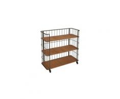 Etagère sur roulettes de 3 étages en métal - 94 x 39 x 90 cm -pegane-