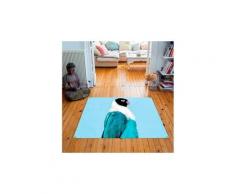 Tapis carré velours antidérapant imprimé animaux miss birdy - 135 x 135 cm