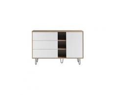 Buffet scandinave bois et blanc lumy