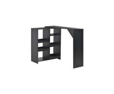 Tables categorie georgetown table de bar avec tablette amovible noir 138 x 40 x 120 cm