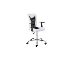 Deana - fauteuil de bureau sur roulettes blanc et noir