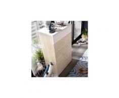 Chiffonnier odet - 5 tiroirs - blanc et chêne