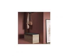 Coffre de rangement en bois imitation chêne et noir - cf6015