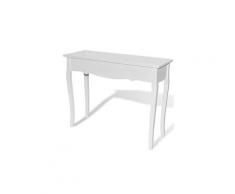 Coiffeuse table maquillage chambre salon meuble d'entrée blanche 100 x 35 cm helloshop26 1402007