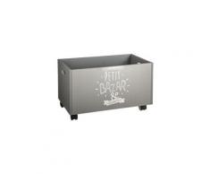 Chic coffre de rangement à roulettes gris