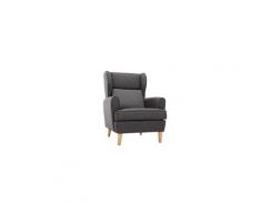 Fauteuil design tissu gris foncé vivo