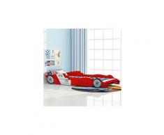 Lit voiture de course pour enfants 90 x 200 cm rouge