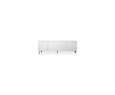 Goteborg bahut - style scandinave - décor chene et blanc - l 200 cm