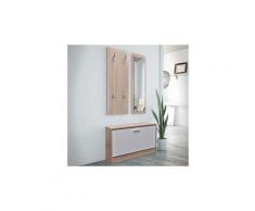 Rangements pour armoires à vêtements ligne katmandou vestiaire d'entrée 3 éléments en bois blanc et aspect chêne
