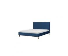 Lit en tissu - lit double 180x200 cm - beige - sommier inclus ambassador