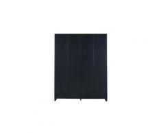 Armoire de chambre liverpool armoire en métal noir - l 170 x p 52,4 x h 217,2 cm