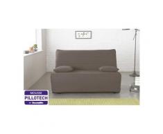 Relaxima - banquette lit accordéon bz taupe louxor - matelas mousse pillotech by dunlopillo