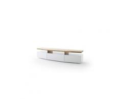 Meuble tv avec led coloris laqué blanc mat - l180 x h39 x p40 cm -pegane-