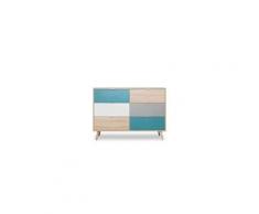 Commode scandinave 6 tiroirs multicolore co7001