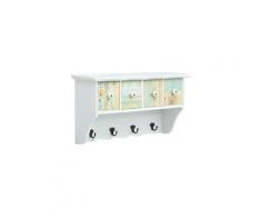 Porte-manteau mural blanc 56x17x30 cm mdf