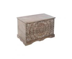 Coffre de rangement en manguier coloris marron - dim : l.71 x l.42 x h.44 cm -pegane
