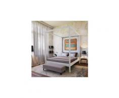 Lit double à baldaquin romance 160x200 / laqué blanc