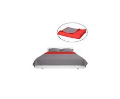 Icaverne - dessus-de-lit & couettes moderne couvre-lit double face matelassé rouge et gris 170 x 210 cm