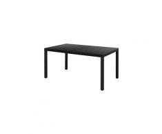 Mobilier de jardin ensemble lomé table de jardin noir 150 x 90 x 74 cm aluminium et wpc