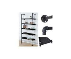 Etagère de rangement hwc-c45, rangements pour livres, design industriel 165x80x28cm ~ gris foncé