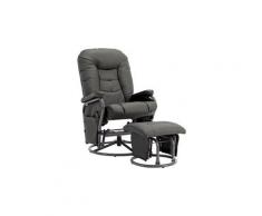 Icaverne - fauteuils splendide fauteuil inclinable avec repose-pied gris similicuir