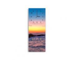 Tableau horloge murale et patère roches coucher du soleil 2