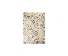 Tapis moderne design floral 140 x 200 cm beige / bleu