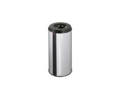 Hailo hailo corbeille à papier profiline safe xl, 45 litres,argent noir
