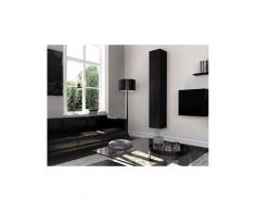 Homemania meuble de rangement multi-usages graz - avec porte, étagères - pour séjour, cuisine, entrée - noir en bois, 30 x 30 x 180 cm