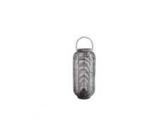Lanterne ethnique tressée natural living pm - marron foncé