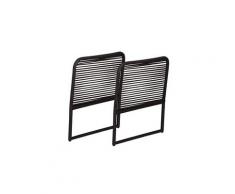 Lot de 2 accoudoirs salon de jardin dim. 63l x 60l cm (épaisseur : 6 cm) résine tressée chocolat
